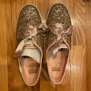 Keds x Kate Spade Rose Gold Glitter Shoes